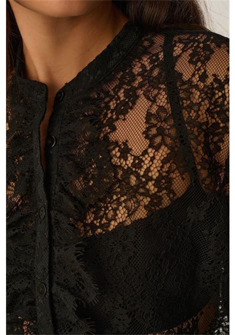 Des Petits Hauts Sana Noir Cotton Lace Blouse Des Petits Hauts |  | 1H250433NOIR